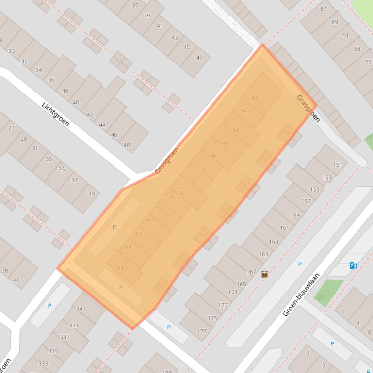 Kaart van postcodegebied 2718GX.