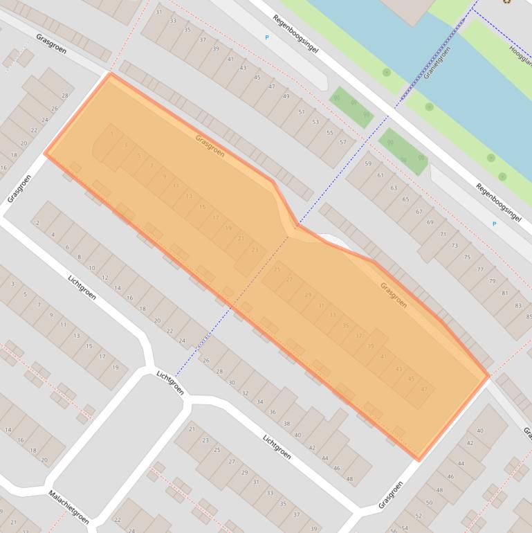 Kaart van postcodegebied 2718GZ.