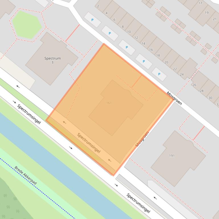 Kaart van postcodegebied 2718HJ.