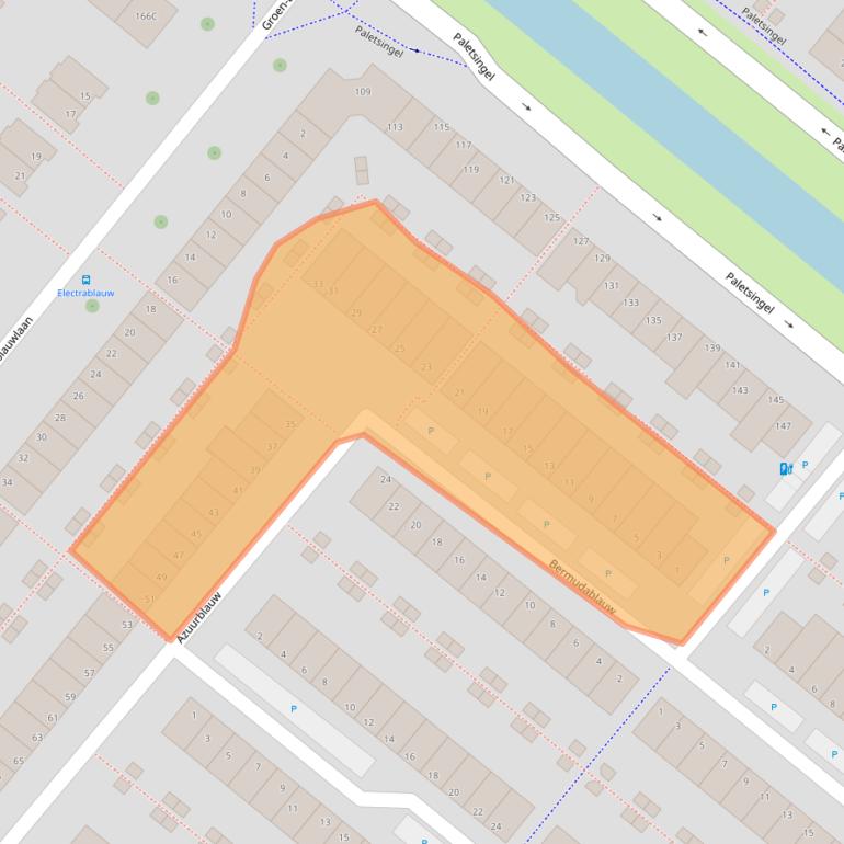 Kaart van postcodegebied 2718JD.