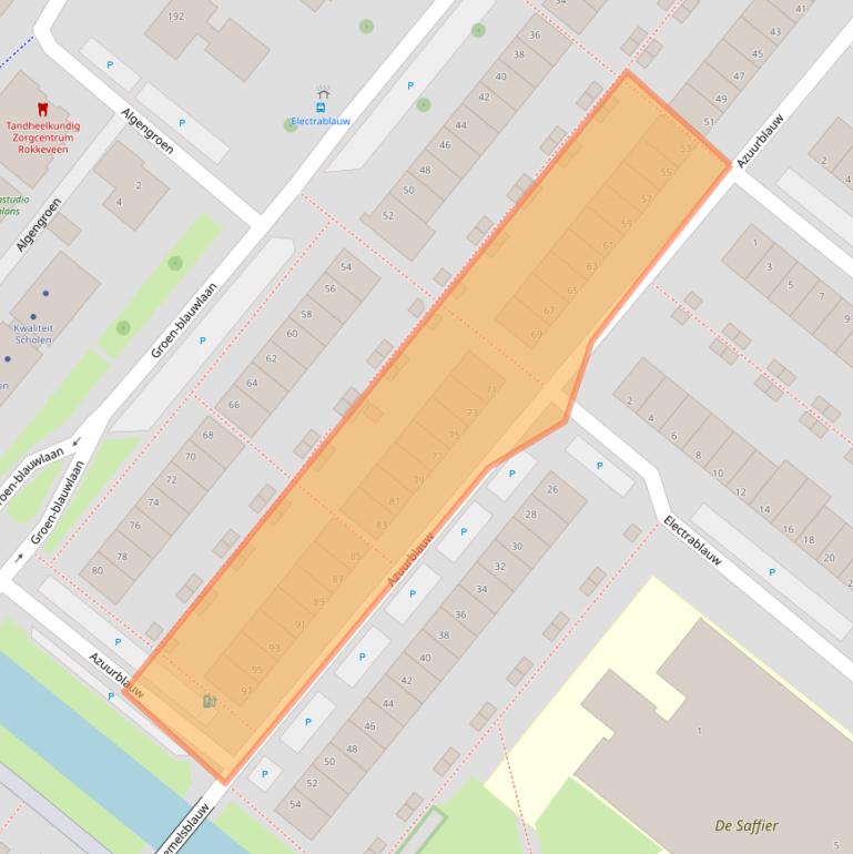 Kaart van postcodegebied 2718JE.