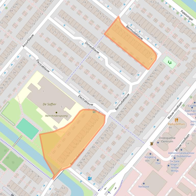 Kaart van postcodegebied 2718JH.