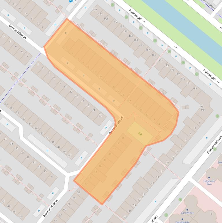 Kaart van postcodegebied 2718JJ.