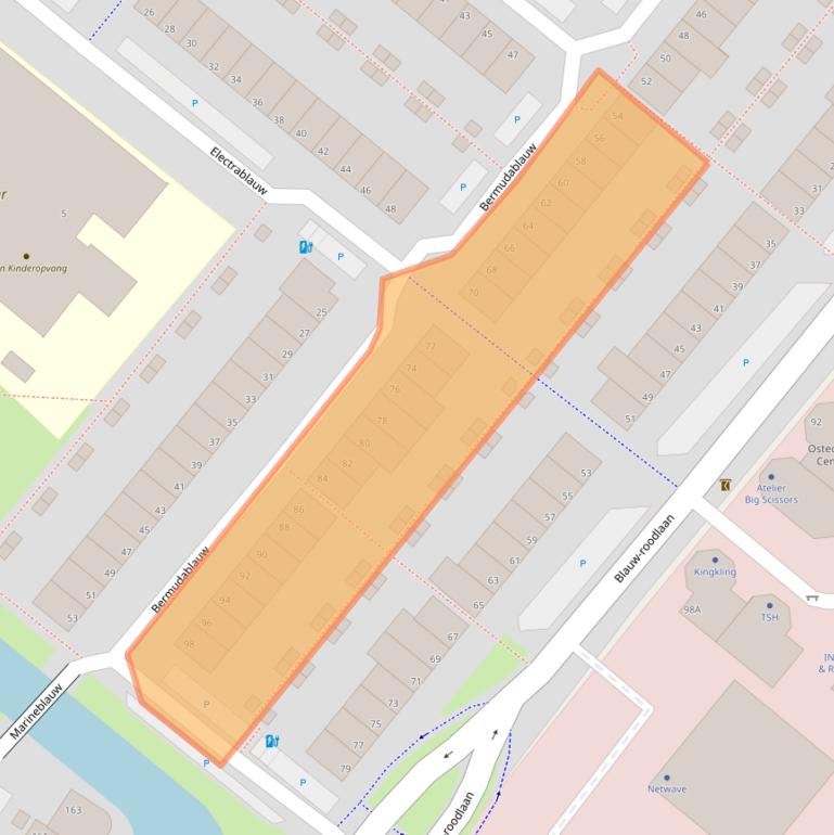 Kaart van postcodegebied 2718JK.