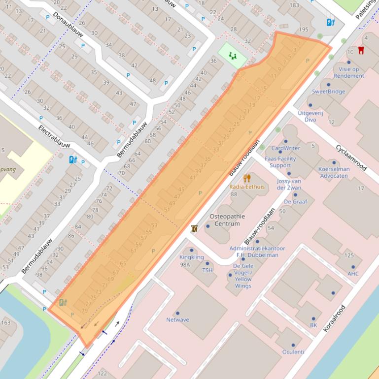 Kaart van postcodegebied 2718JN.