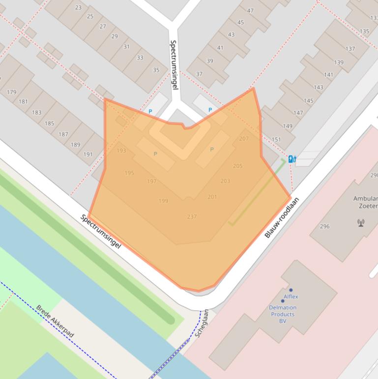 Kaart van postcodegebied 2718JS.