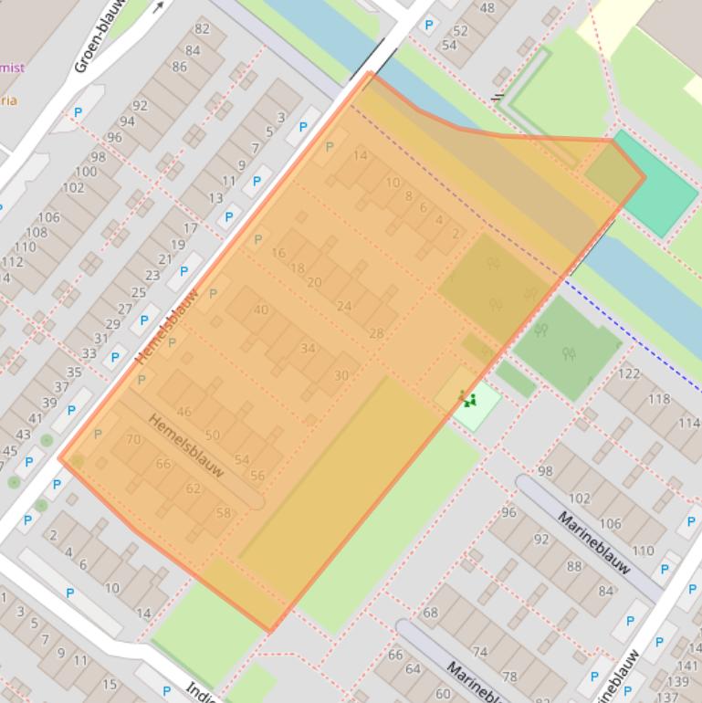 Kaart van postcodegebied 2718JX.