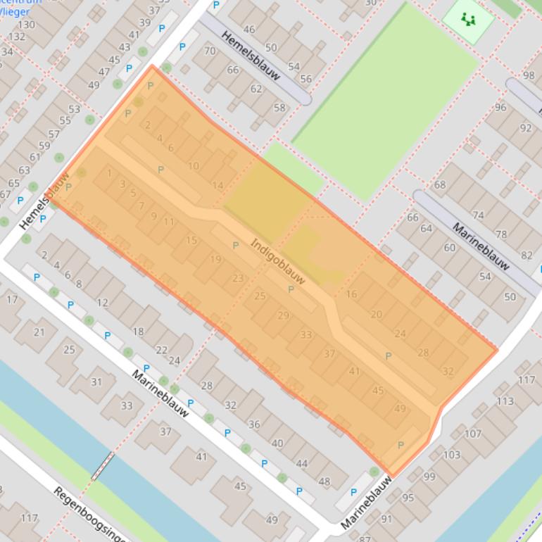 Kaart van postcodegebied 2718JZ.