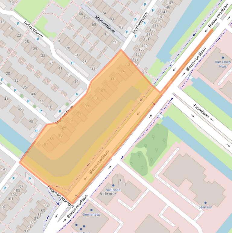 Kaart van postcodegebied 2718KD.