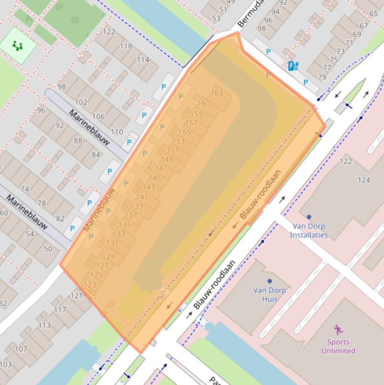 Kaart van postcodegebied 2718KE.