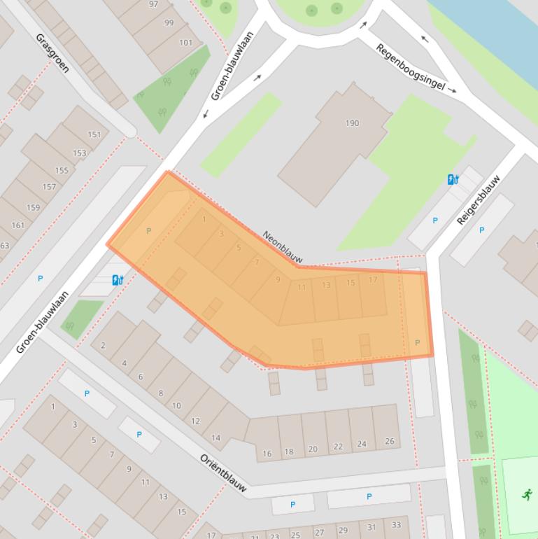 Kaart van postcodegebied 2718KG.