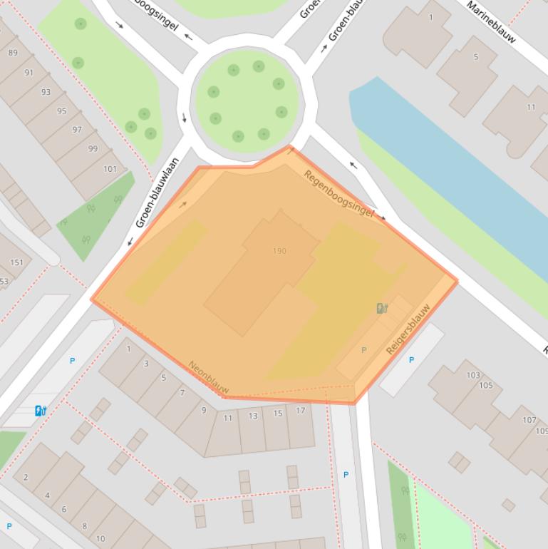 Kaart van postcodegebied 2718KJ.