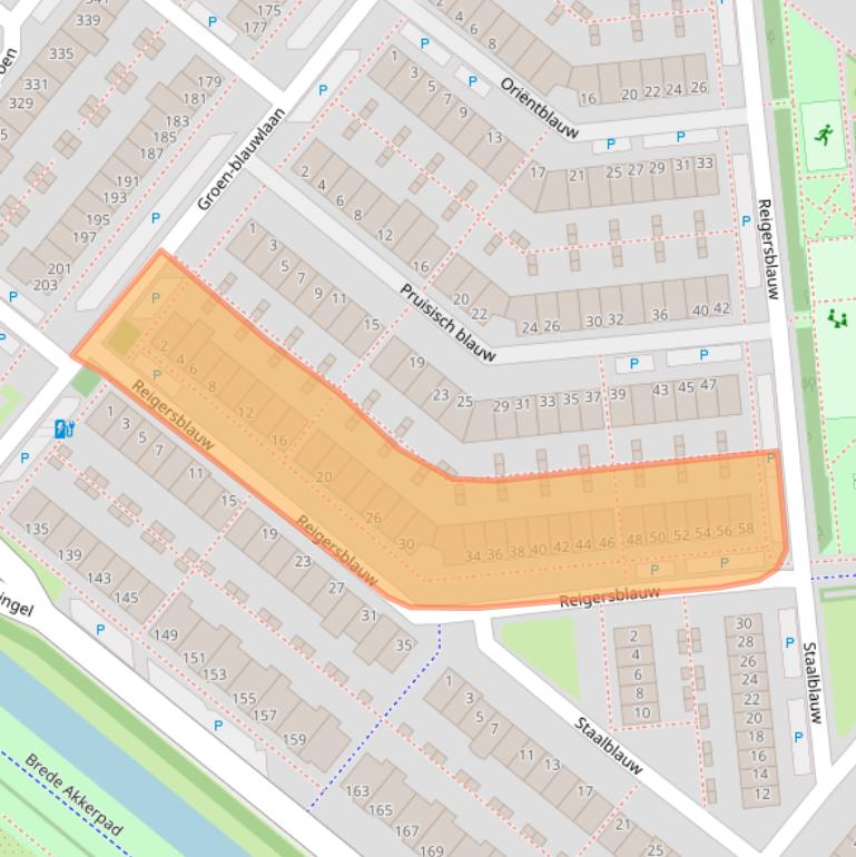 Kaart van postcodegebied 2718KN.