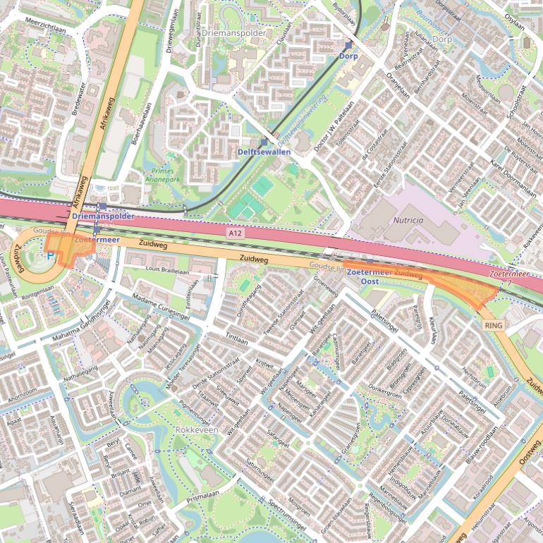 Kaart van postcodegebied 2718NB.