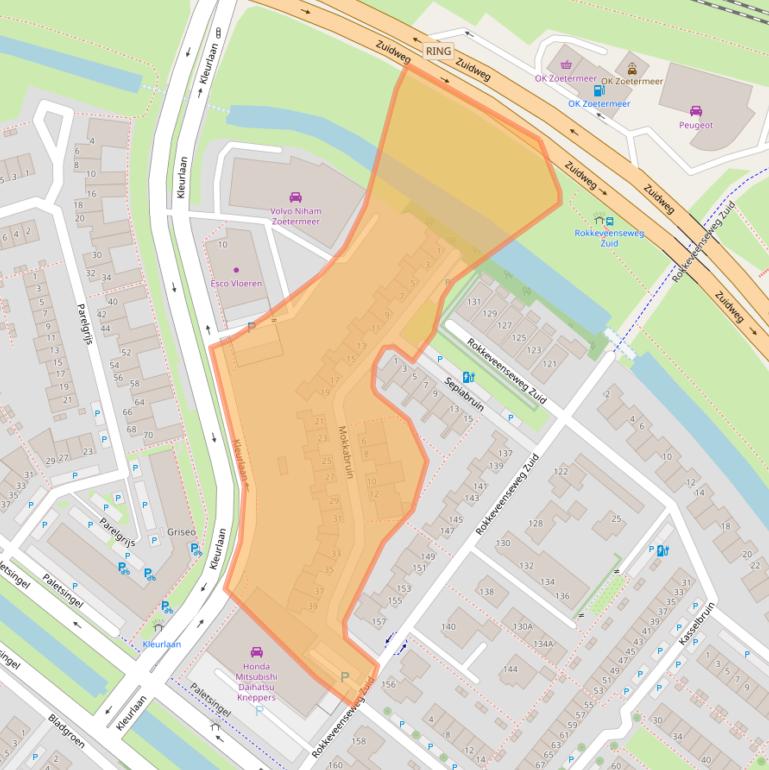 Kaart van postcodegebied 2718NE.