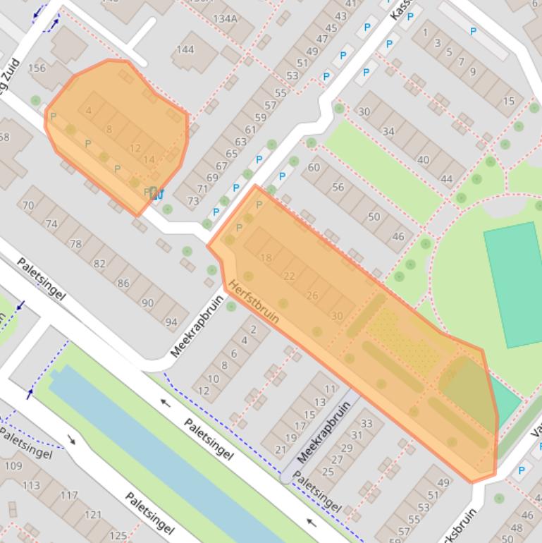 Kaart van postcodegebied 2718NG.