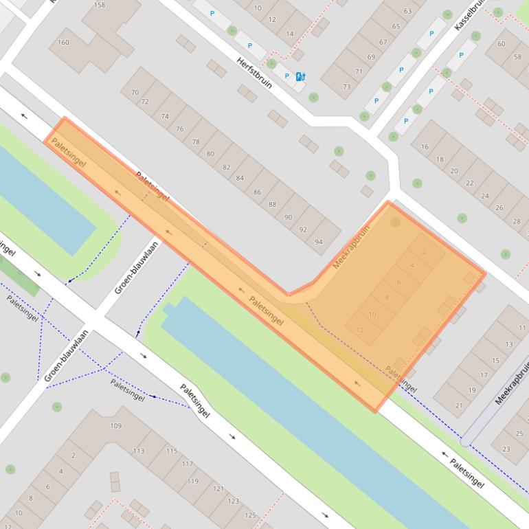 Kaart van postcodegebied 2718NJ.