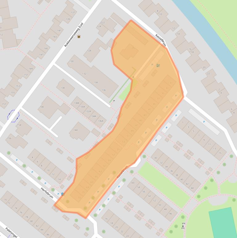 Kaart van postcodegebied 2718NL.