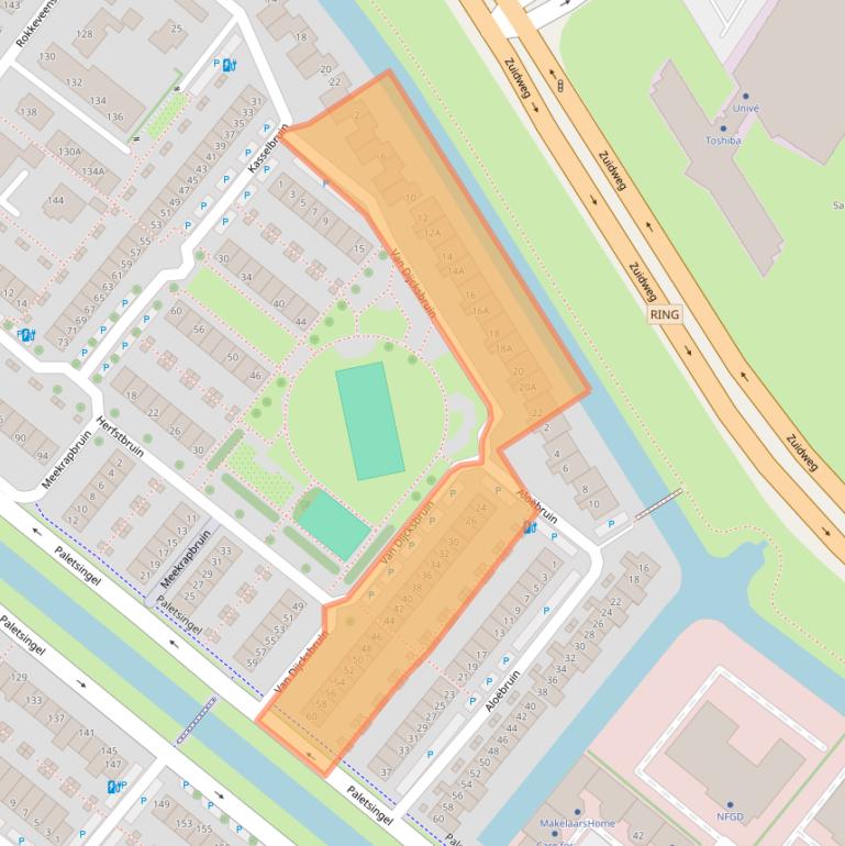 Kaart van postcodegebied 2718NM.