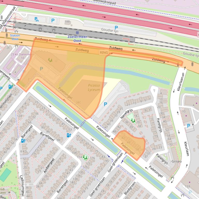 Kaart van postcodegebied 2718NT.