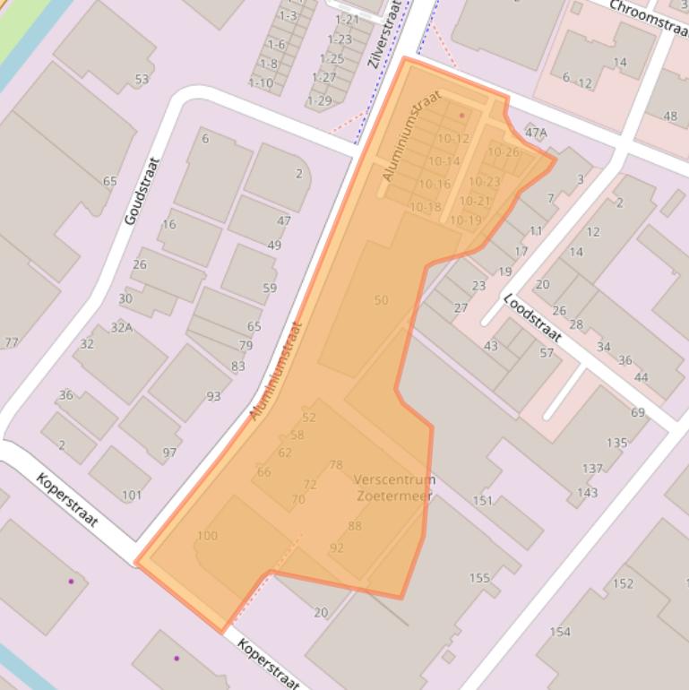 Kaart van postcodegebied 2718RA.