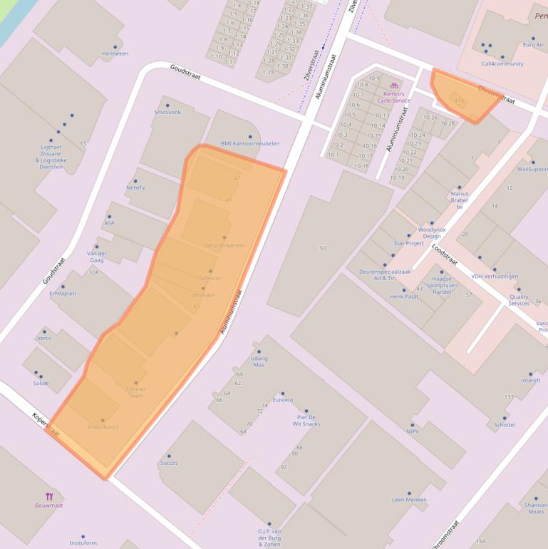 Kaart van postcodegebied 2718RB.