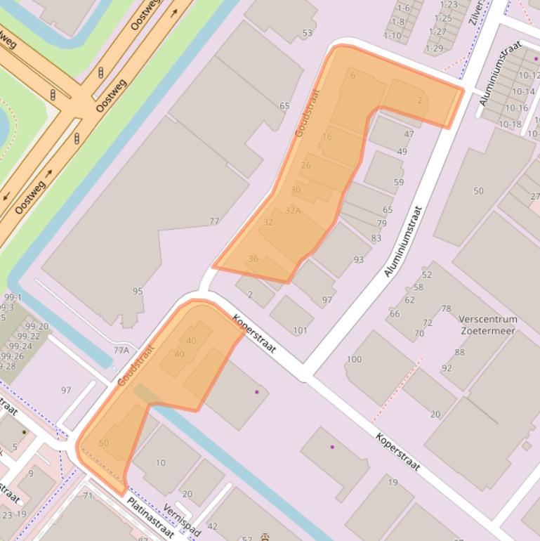 Kaart van postcodegebied 2718RC.