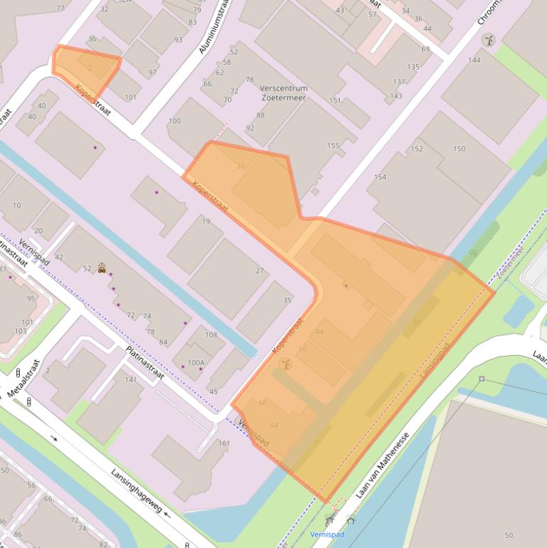 Kaart van postcodegebied 2718RE.