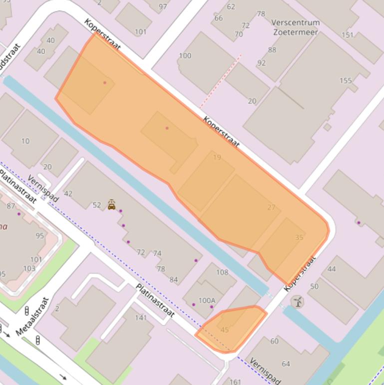 Kaart van postcodegebied 2718RG.