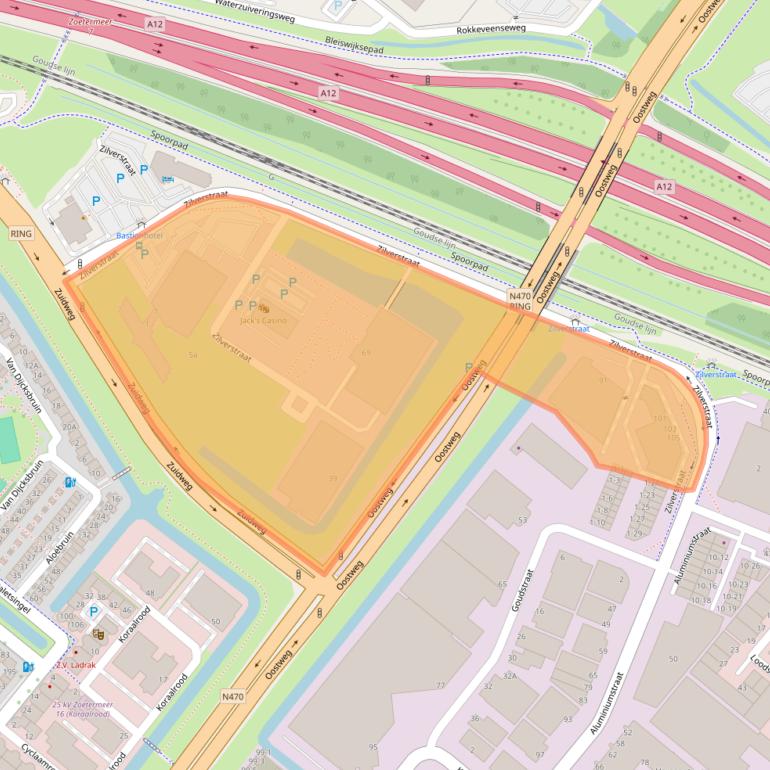 Kaart van postcodegebied 2718RP.
