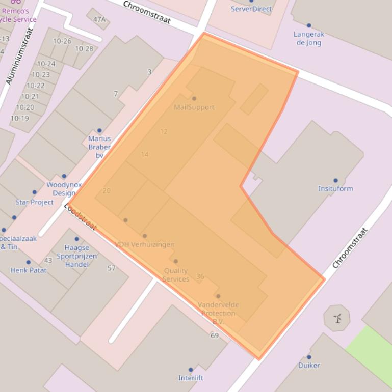 Kaart van postcodegebied 2718RW.