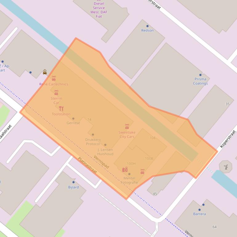 Kaart van postcodegebied 2718RX.