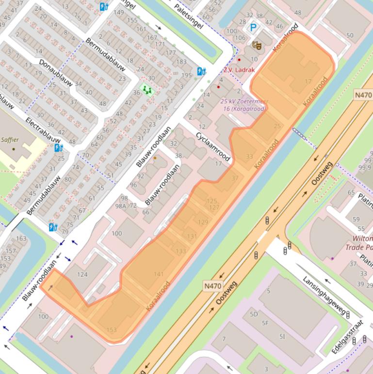 Kaart van postcodegebied 2718SB.