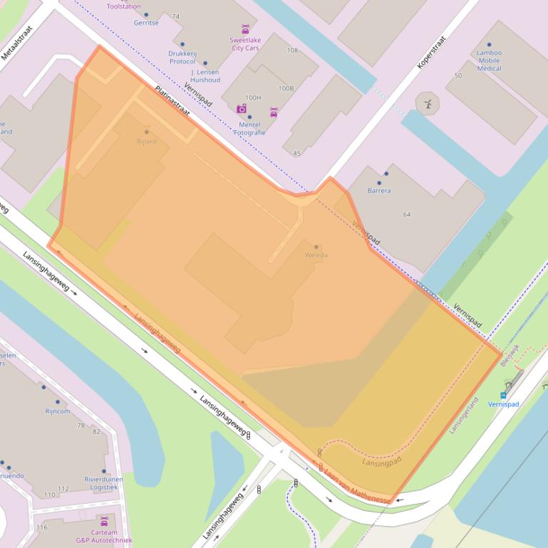 Kaart van postcodegebied 2718SR.