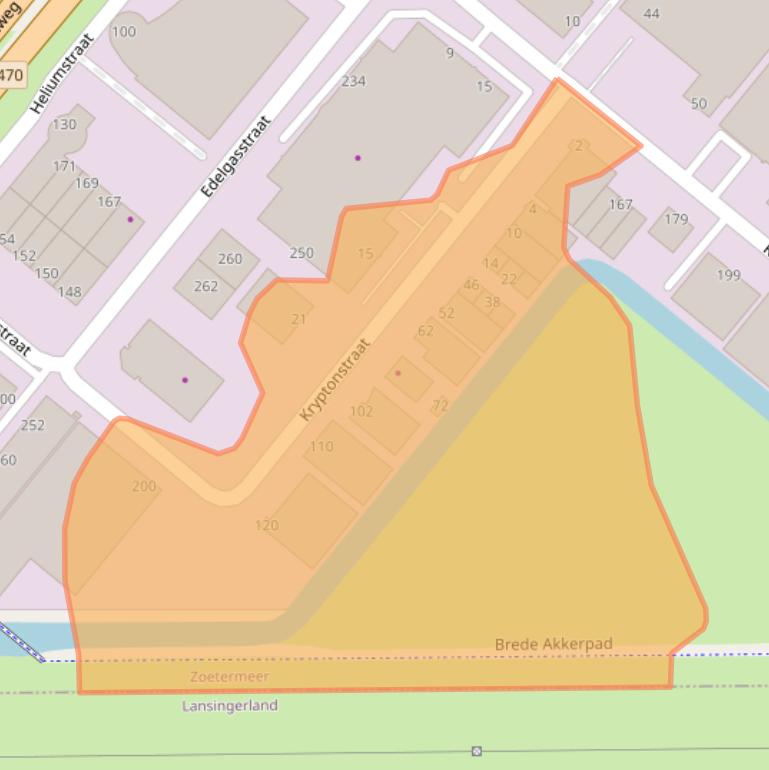 Kaart van postcodegebied 2718TD.