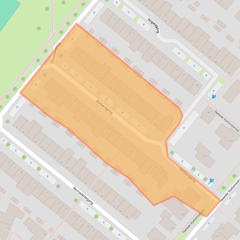 Kaart van postcodegebied 2719AD.