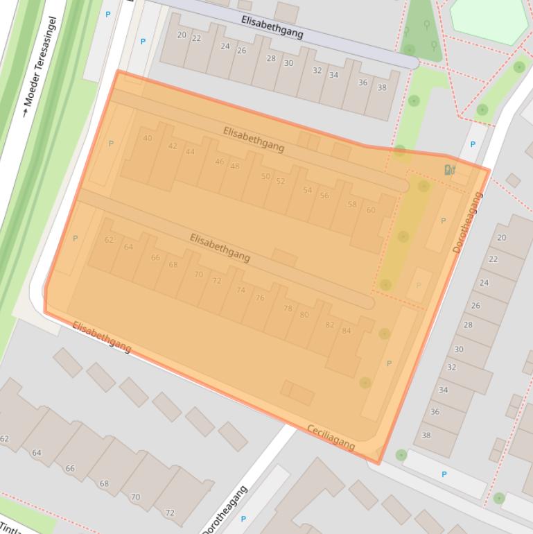 Kaart van postcodegebied 2719AJ.