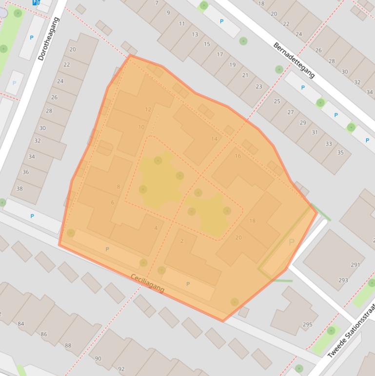 Kaart van postcodegebied 2719AK.