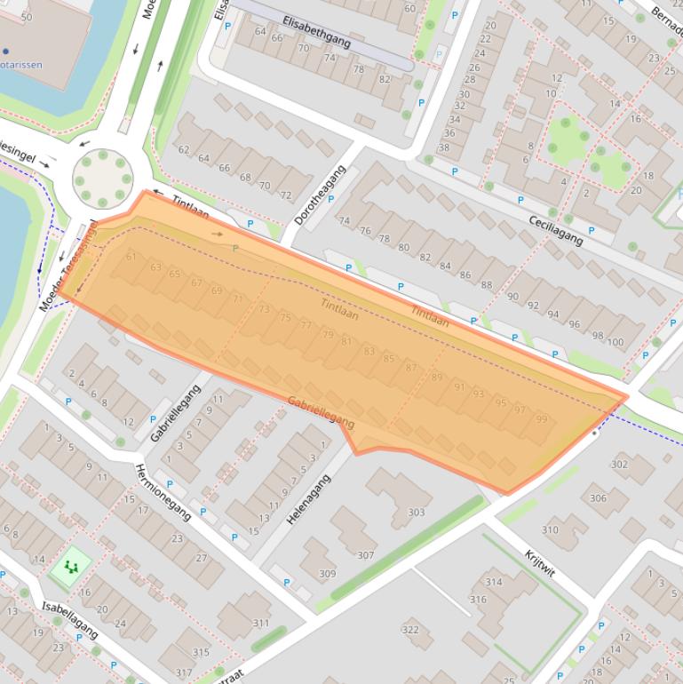Kaart van postcodegebied 2719AM.