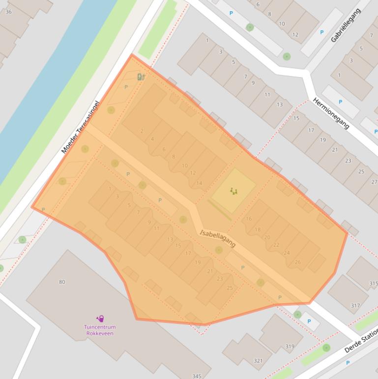 Kaart van postcodegebied 2719AS.