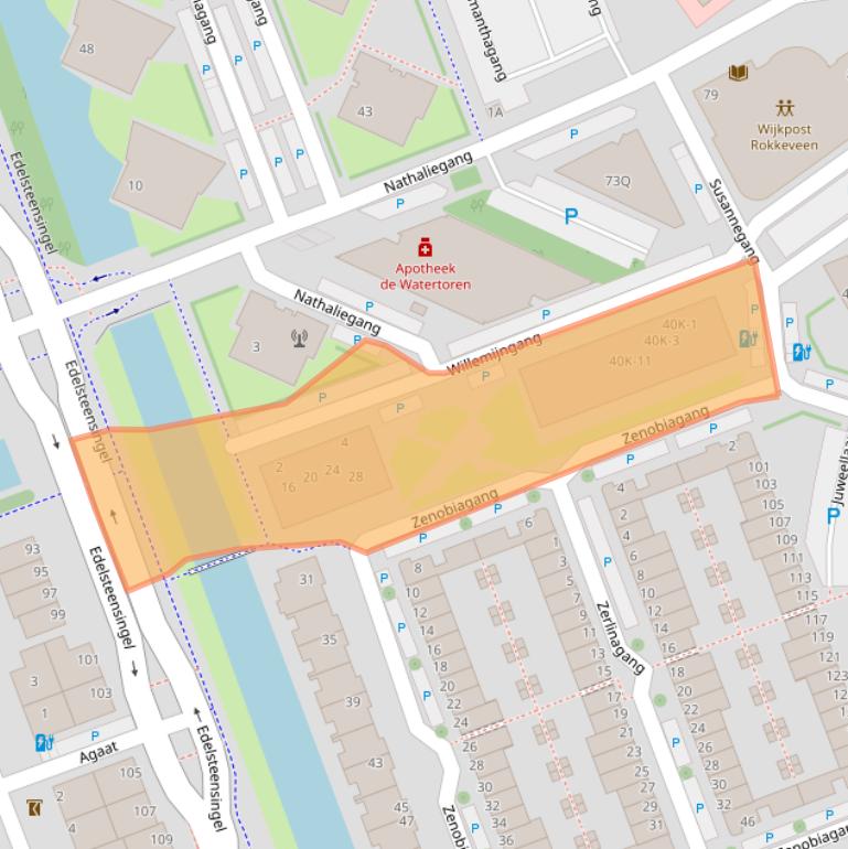 Kaart van postcodegebied 2719BR.