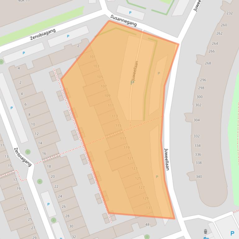 Kaart van postcodegebied 2719BS.