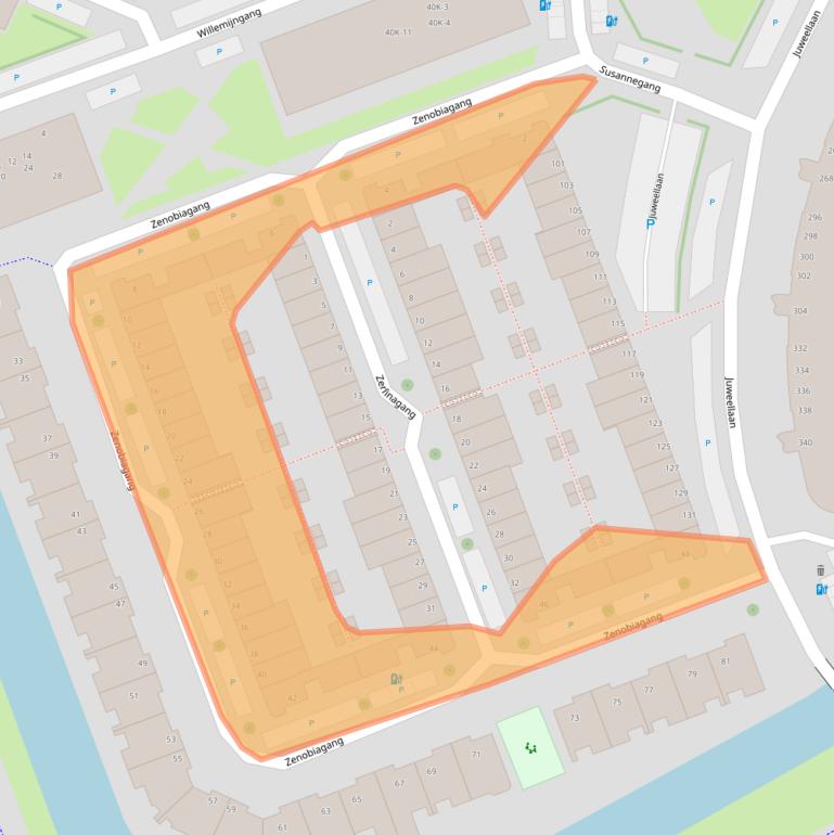 Kaart van postcodegebied 2719BZ.