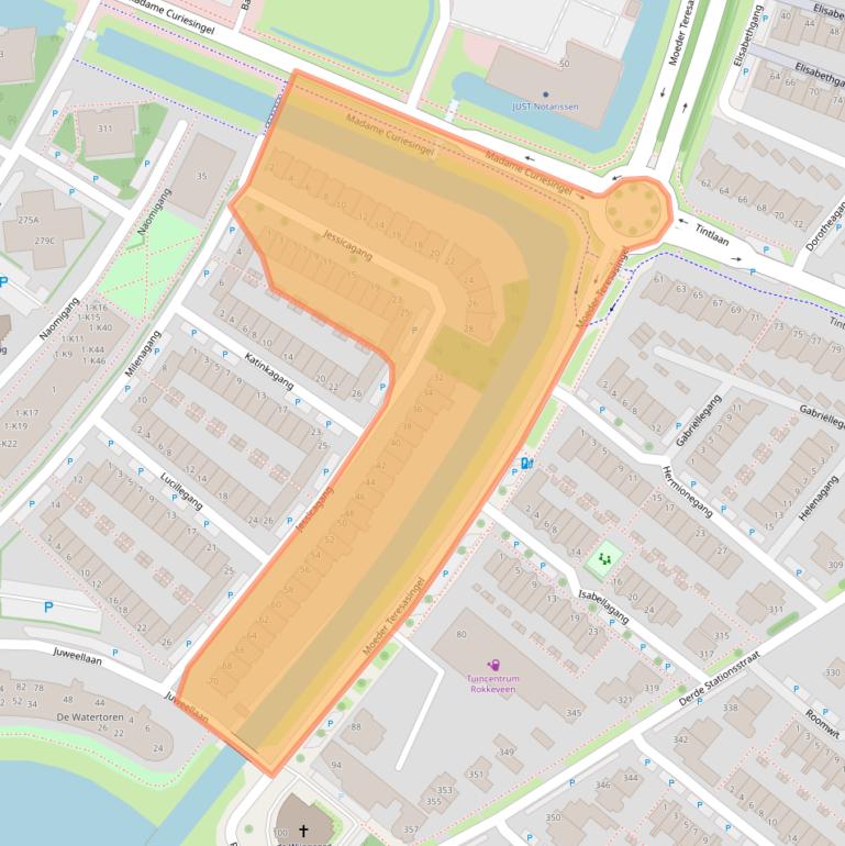 Kaart van postcodegebied 2719CA.