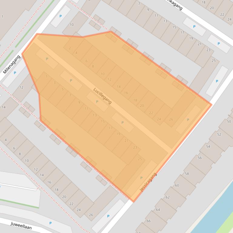 Kaart van postcodegebied 2719CC.