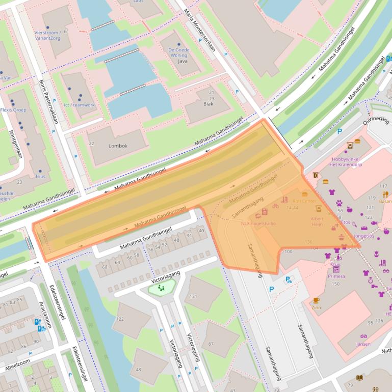Kaart van postcodegebied 2719CJ.