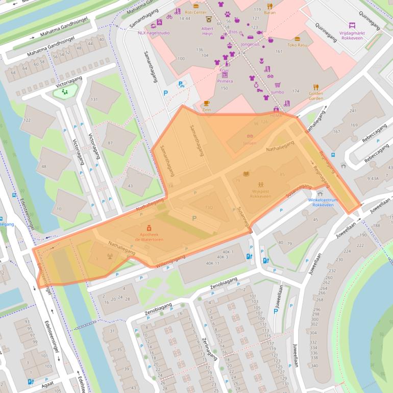 Kaart van postcodegebied 2719CP.