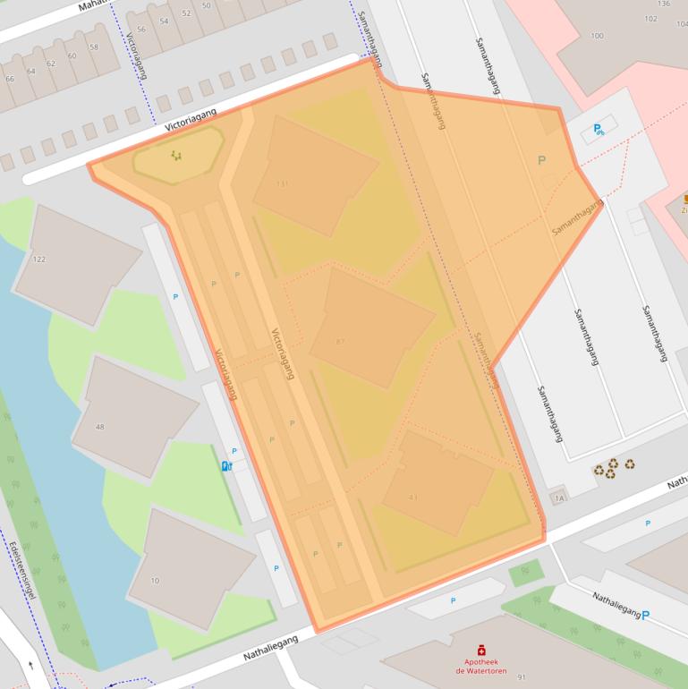 Kaart van postcodegebied 2719CW.