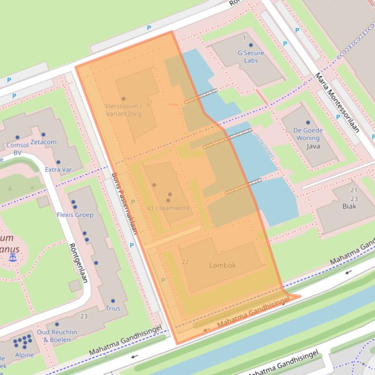 Kaart van postcodegebied 2719DA.