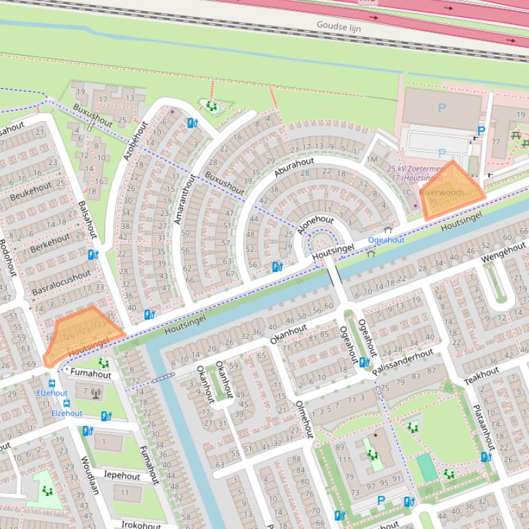 Kaart van postcodegebied 2719EB.